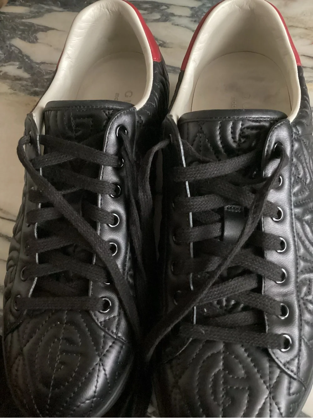Gucci Ace G Rhombus Quilted Leather Sneakers